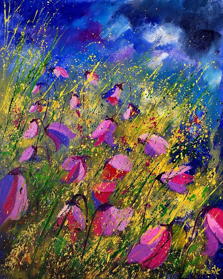 Purple Wild Flowers  Painting by Pol Ledent
