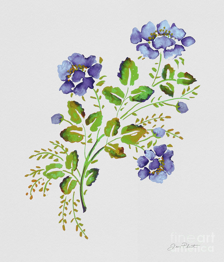 Purple Wild Rose-JP3790 Painting by Jean Plout