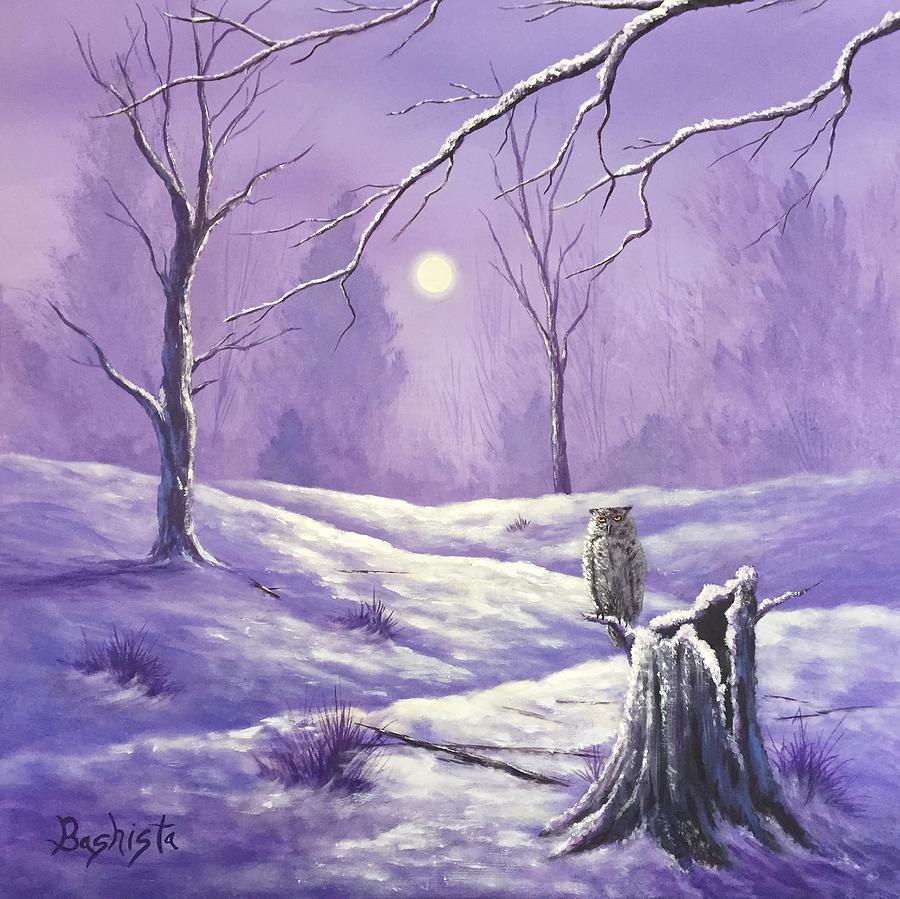 Purple Winter Painting by Christopher Bashista