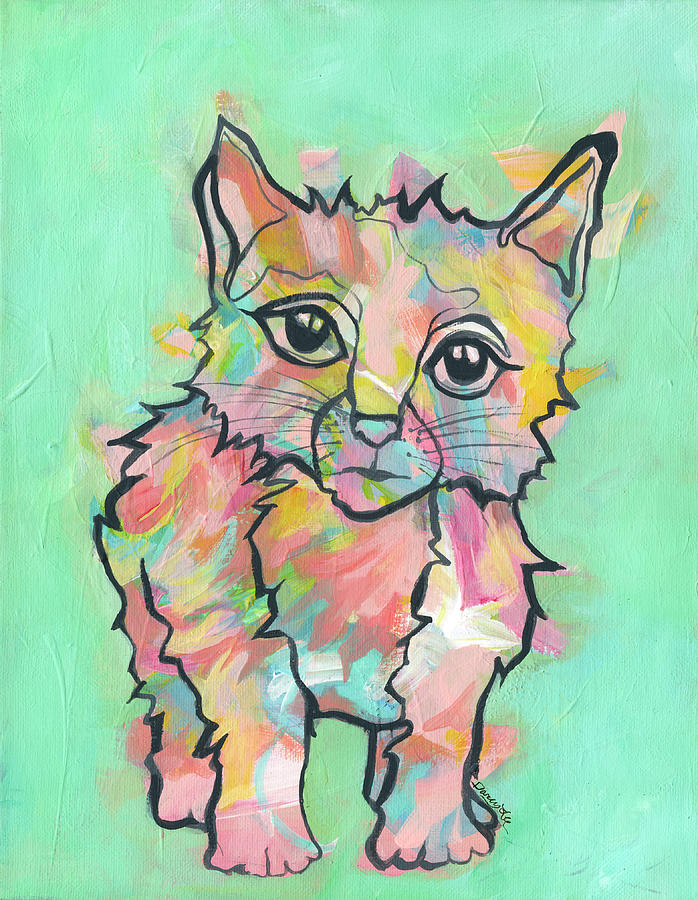 Purr-suasive Painting by Darcy Lee Saxton