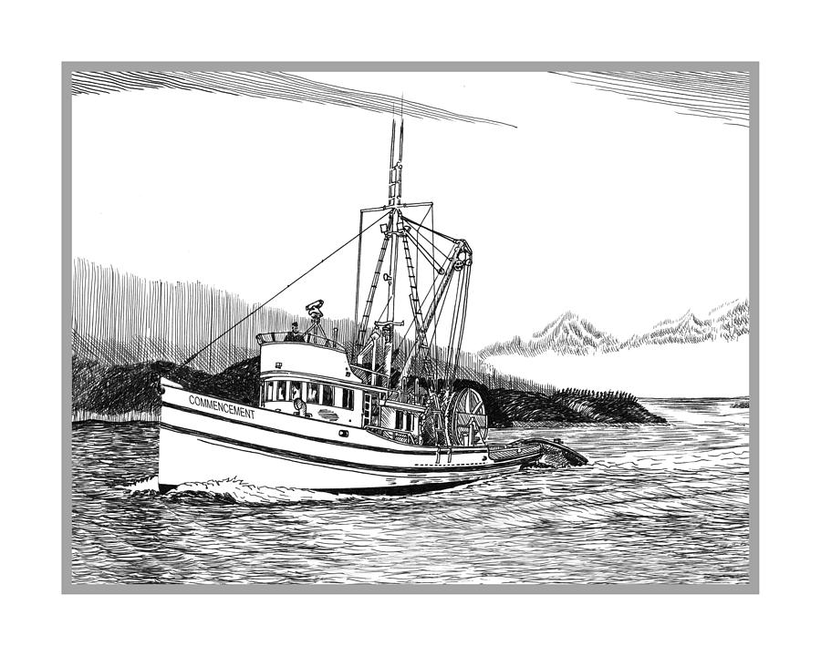 Purse Seiner Commencement Drawing by Jack Pumphrey