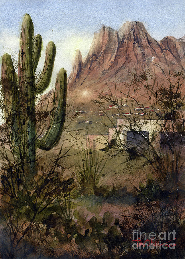 Pusche Ridge from the El Conquistador Painting by Tim Oliver