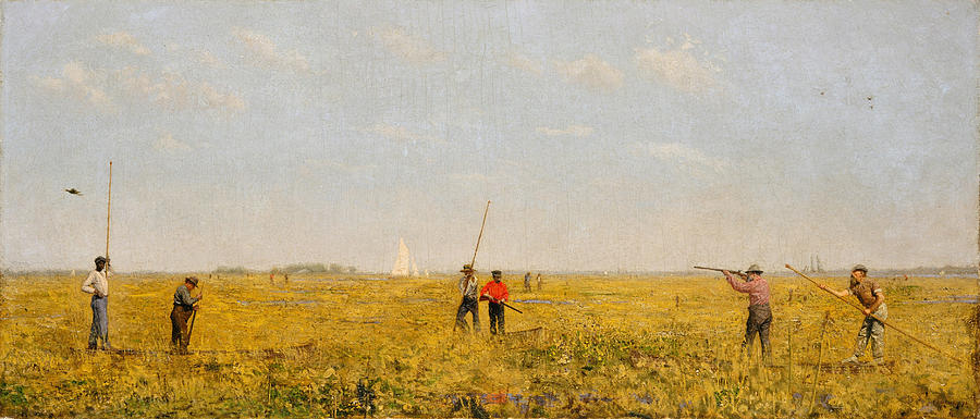 Pushing for Rail Painting by Thomas Eakins