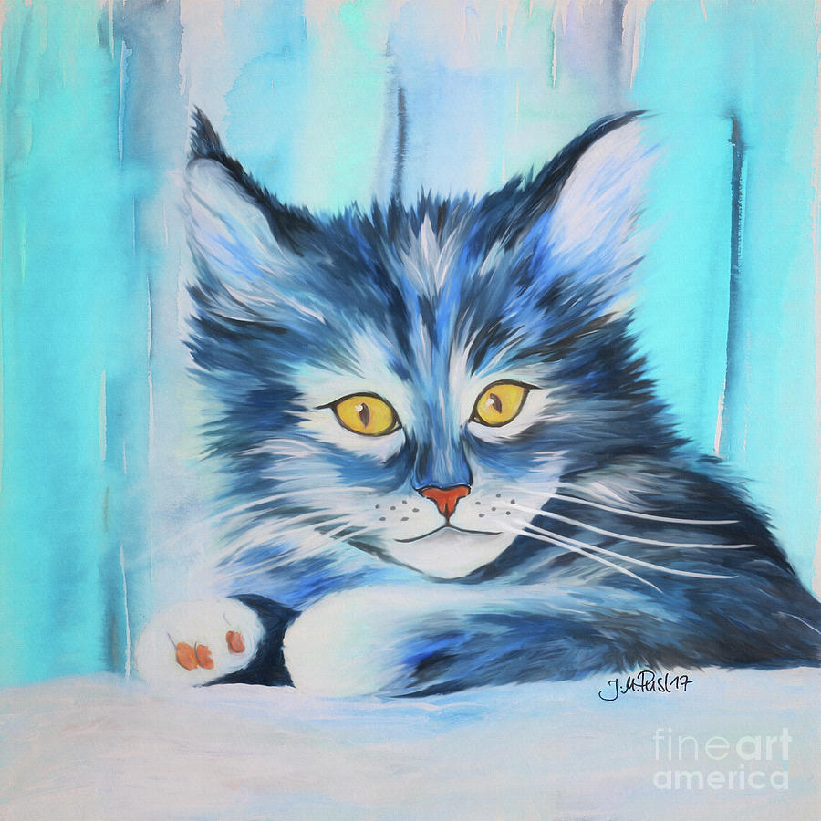 Pussy Cat Painting by Jutta Maria Pusl
