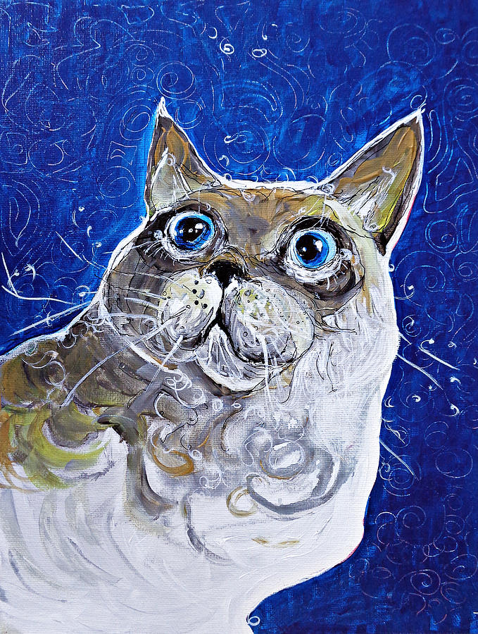 Pet Portrait Painting - Pussy Galore by Larissa Pirogovski