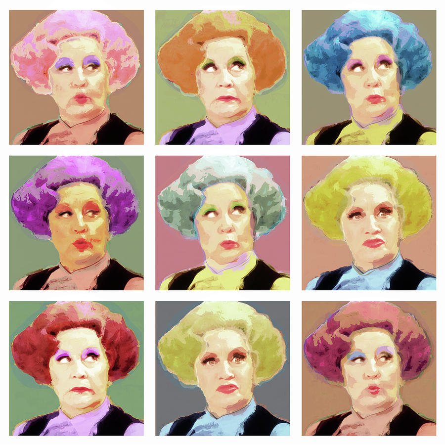 Pussy Galore - Nine Lives - Mollie Sugden Portrait, Are You Being Served? Digital Art by Big Fat Arts