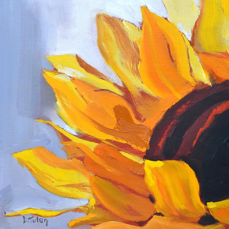 Put on a Happy Face Sunflower Oil Painting Painting by Donna Tuten
