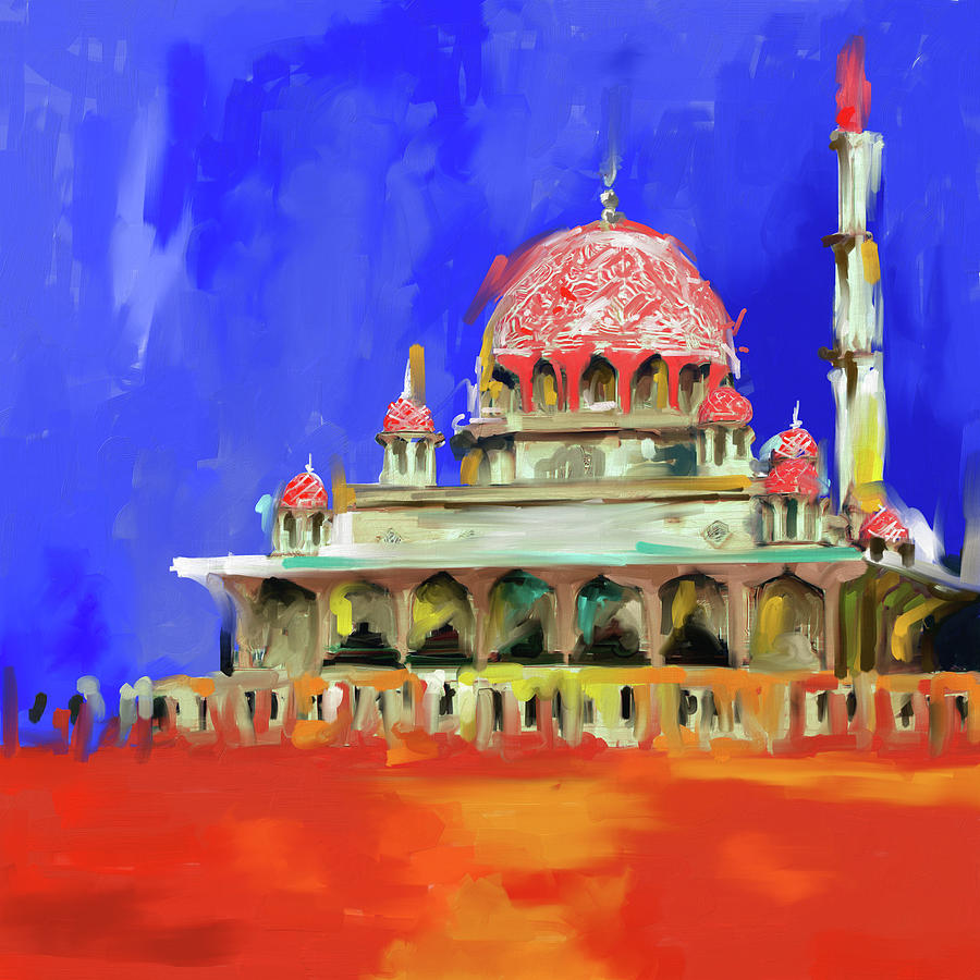 Architecture Painting - Putra Mosque 412 I by Mawra Tahreem