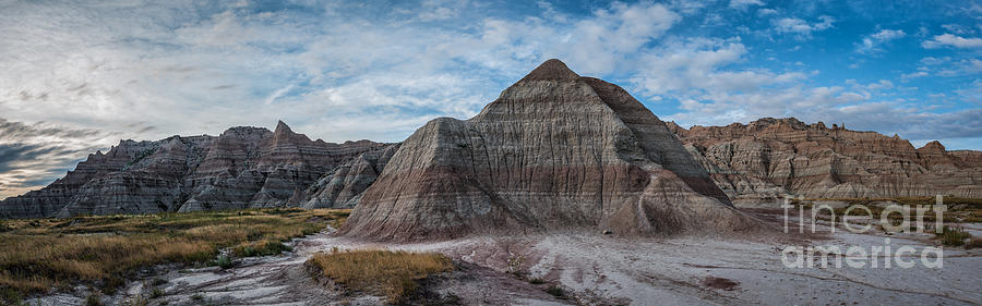 Pyramid In The Badlands Panorama Photograph