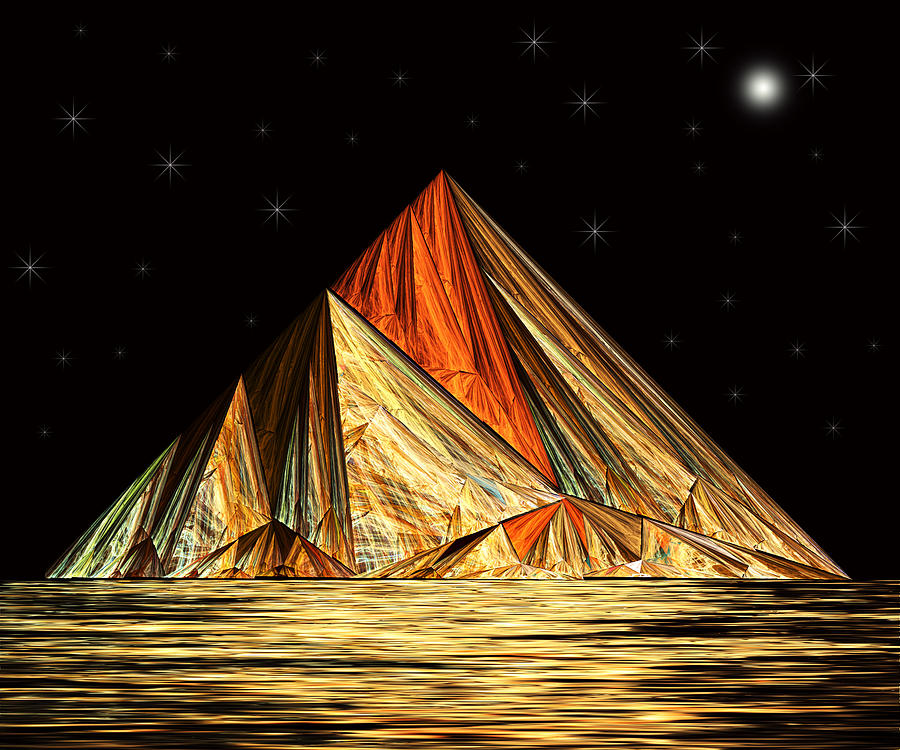 Abstract Digital Art - Pyramid Mountain by Pam Amos