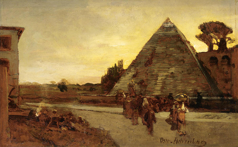 Pyramid of Cestius Painting by Oswald Achenbach