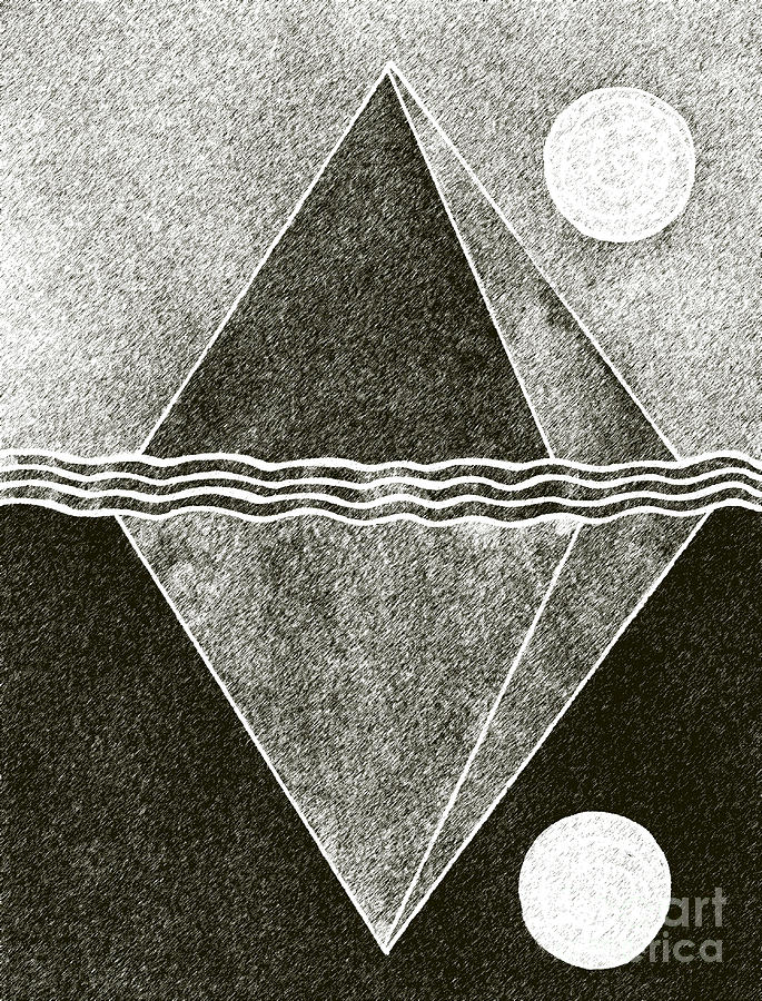 Pyramid Space and Time Drawing by Norma Appleton