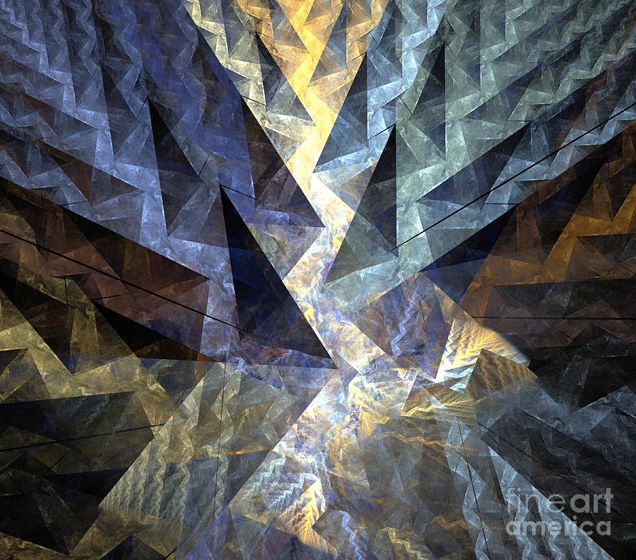 Abstract Digital Art - Pyramid Valleys by Kim Sy Ok