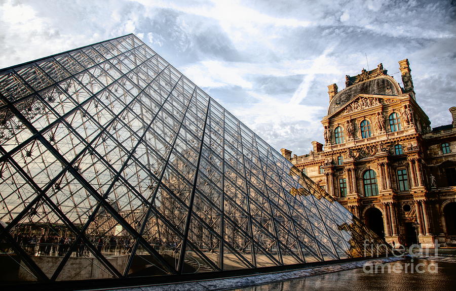 Pyramide du Louvre Architect I. M. Pei Paris  Photograph by Chuck Kuhn