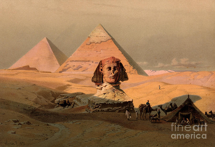 Pyramids At Giza And The Sphinx, 1870 Photograph by Wellcome Images