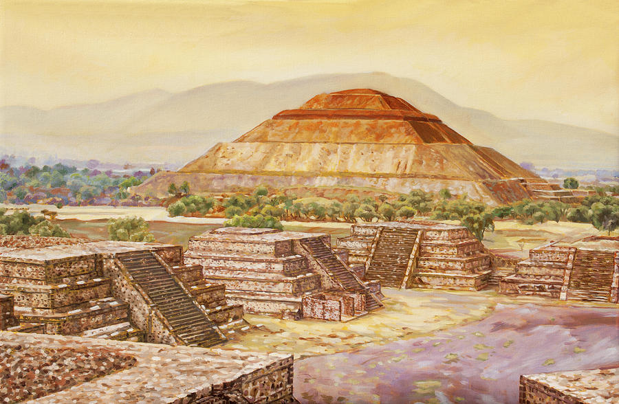 Pyramids At Teotihuacan Painting by Dominique Amendola Pixels