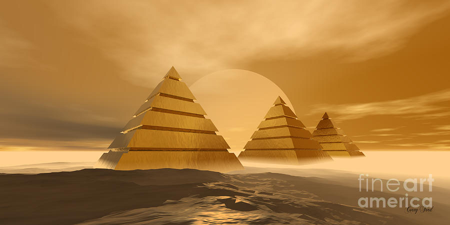 Architecture Painting - Pyramids by Corey Ford