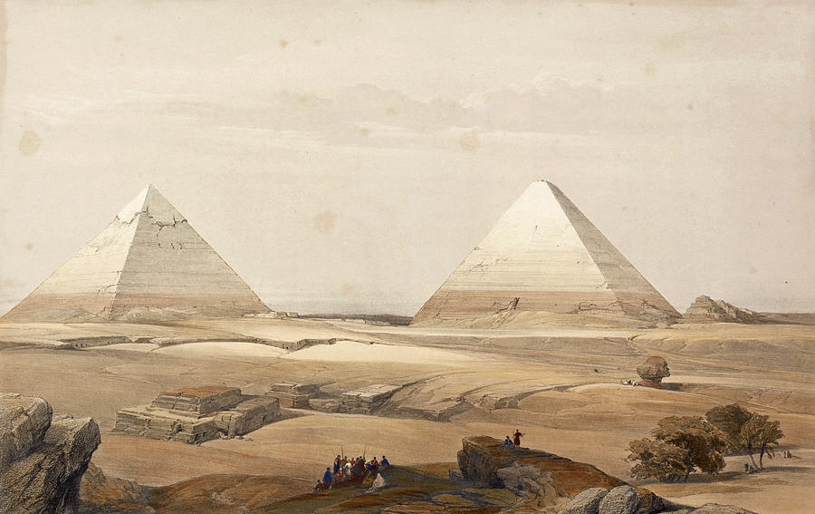 Pyramids of Gizeh Drawing by David Roberts