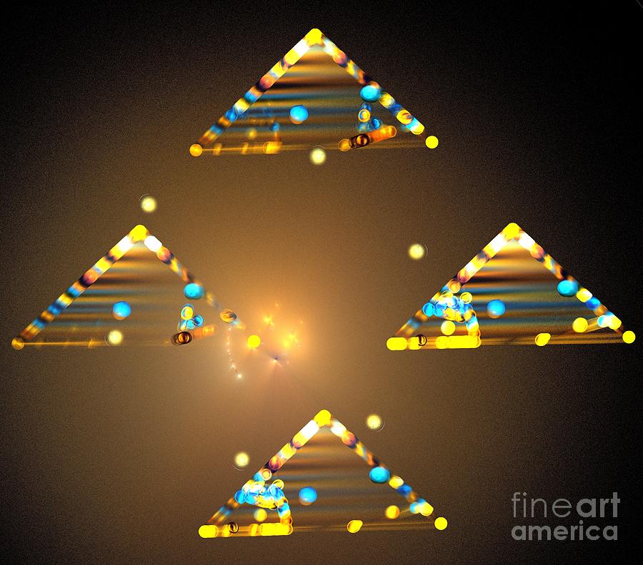 Abstract Digital Art - Pyramids Rising by Kim Sy Ok