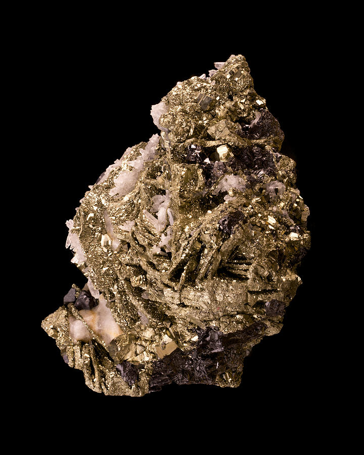 Gold Fever Photograph - Pyrite with quartz by Jim Hughes