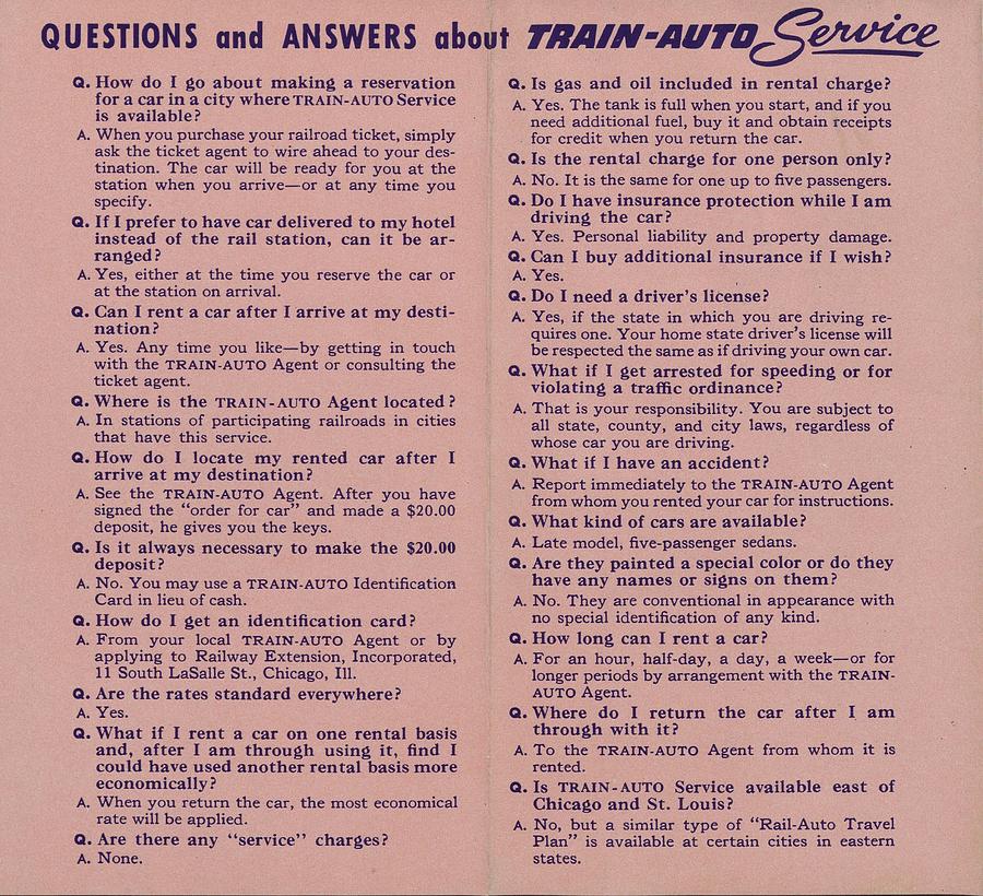 Q and A About Train - Auto Service Photograph by Chicago and North Western Historical Society