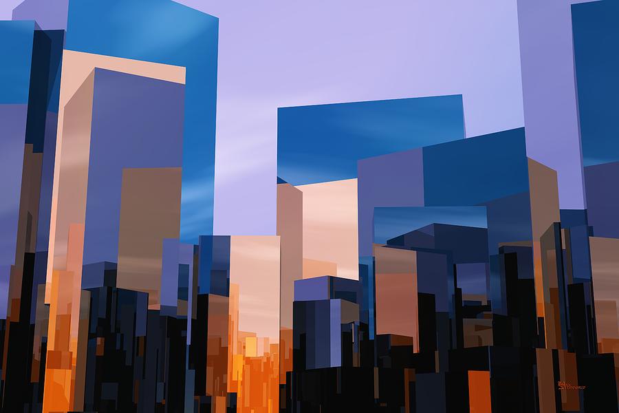 Cube Digital Art - Q-City One by Max Steinwald