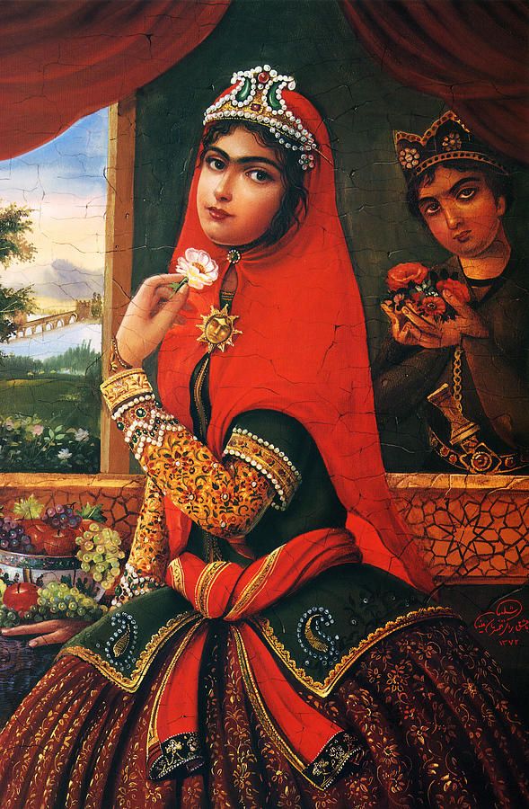 Qajar Woman by Shakiba RL5 Painting by Salma