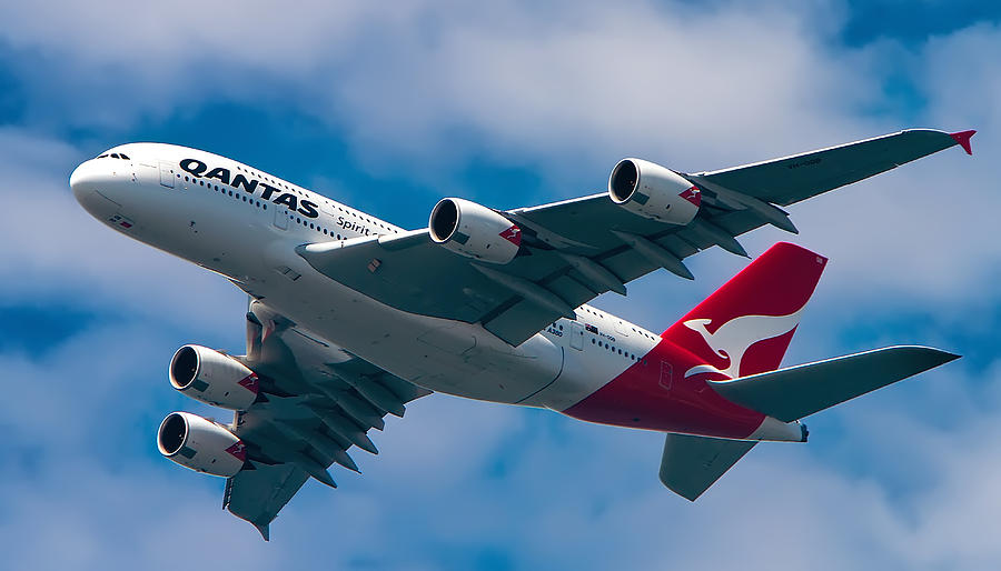 Qantas Photograph - Qantas A380 by Mark Lucey