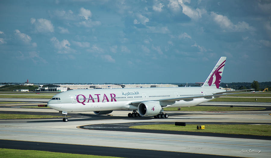 A7-bam Qatar Airways Boeing 777 Arriving Hartsfield-jackson Atlanta International Airport Art Photograph