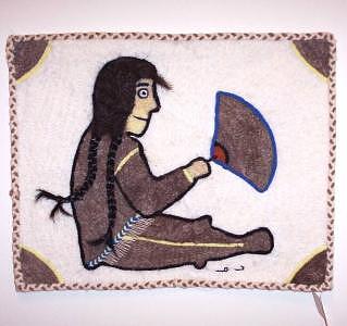 Qiviut Sedna With Ulu Tapestry - Textile by Agnes Nulluq Iqqugaqtuq
