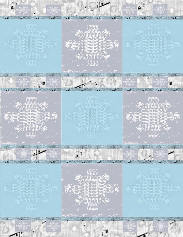 Monogram qm aquagray 2  Tapestry - Textile by Christine McCole