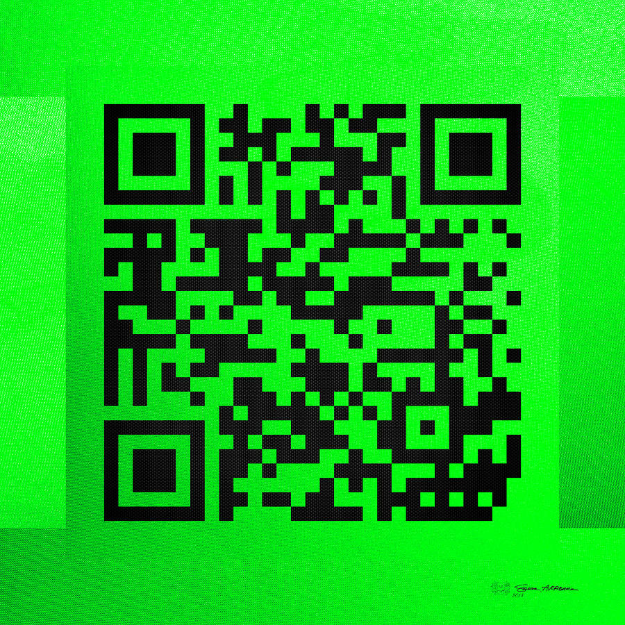 QR Codes - Code Green Digital Art by Serge Averbukh