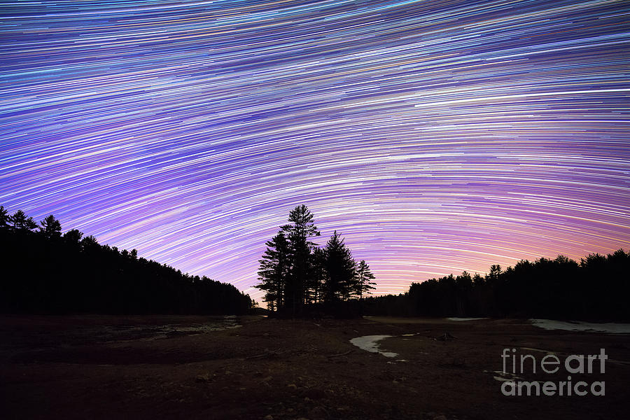 Quabbin Reservoir Star Trails Photograph by Michael Ver Sprill