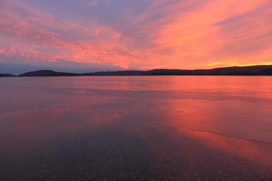 Quabbin Reservoir Sunset at Roads End Photograph by John Burk