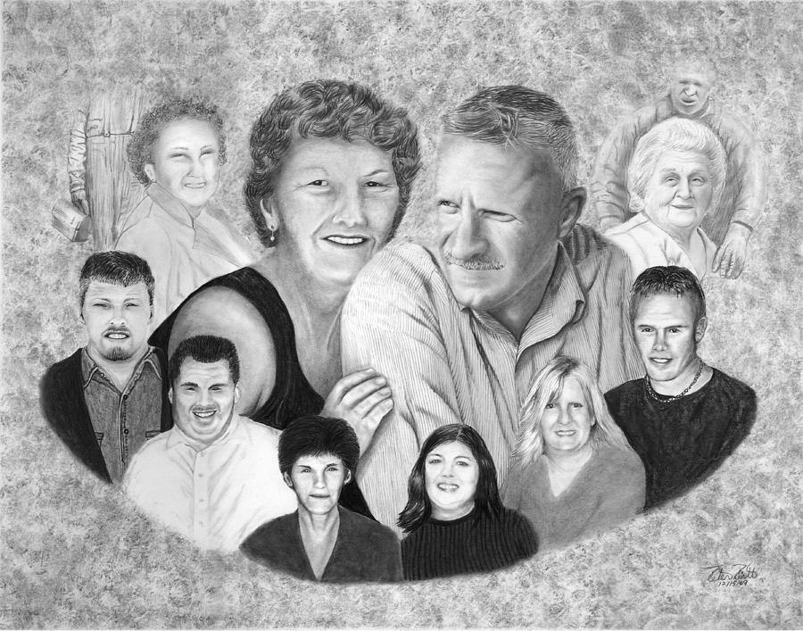 Quade Family Portrait Drawing by Peter Piatt Fine Art America