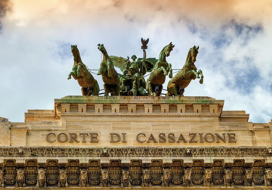 Quadriga upon Corte di cassazione, the Supreme Court of Cassation, Rome, Italy Photograph by Elenarts - Elena Duvernay photo