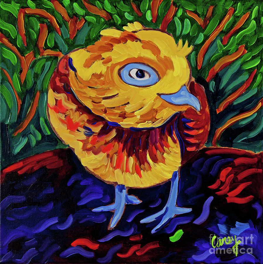Quail Baby 1  Painting by Cathy Carey
