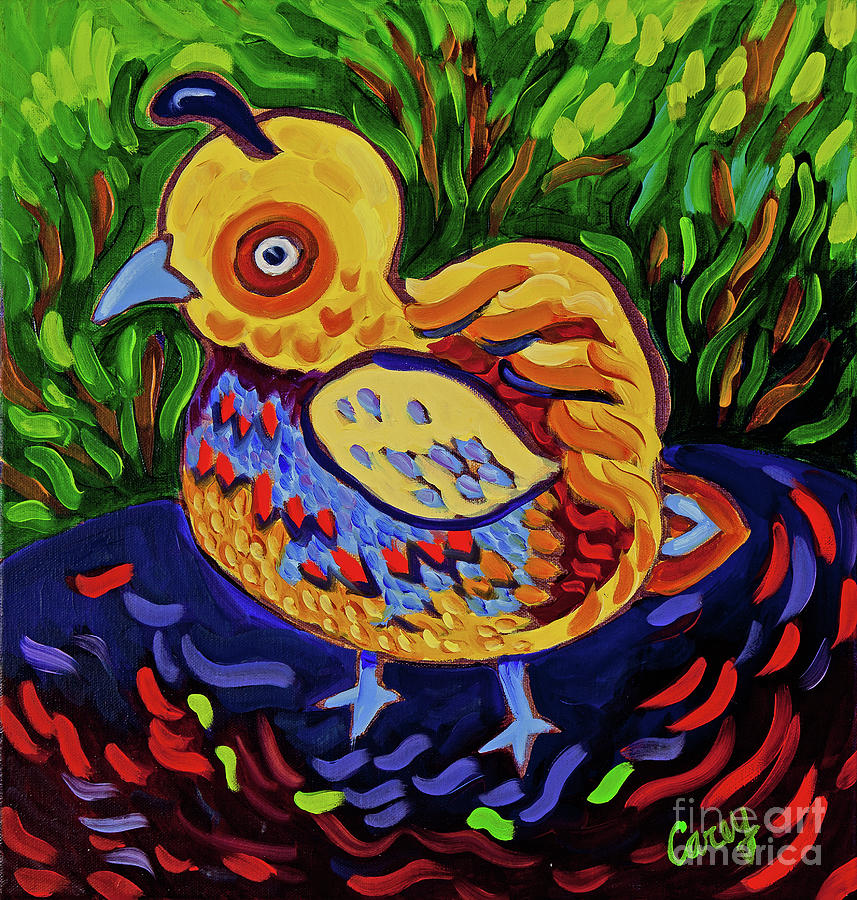 Quail Baby 5 Painting by Cathy Carey