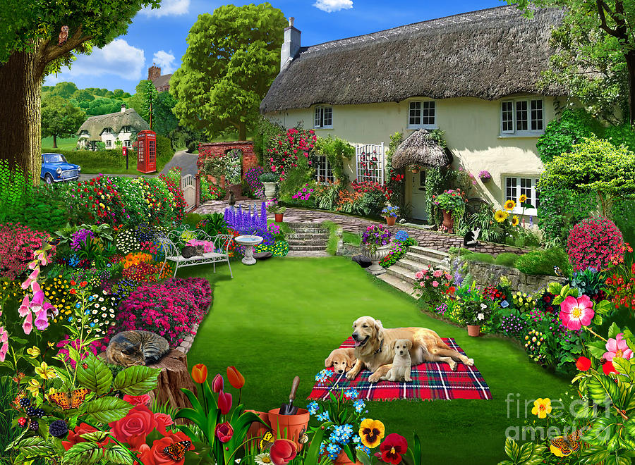 Quaint Country Cottage Digital Art by MGL Meiklejohn Graphics Licensing