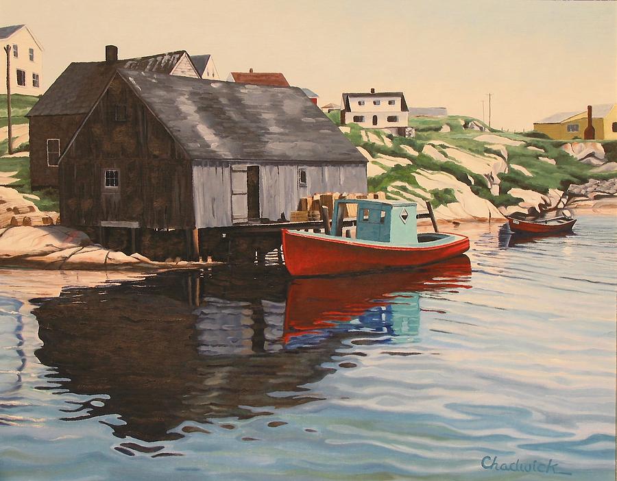 Quaint Cove Painting by Phil Chadwick