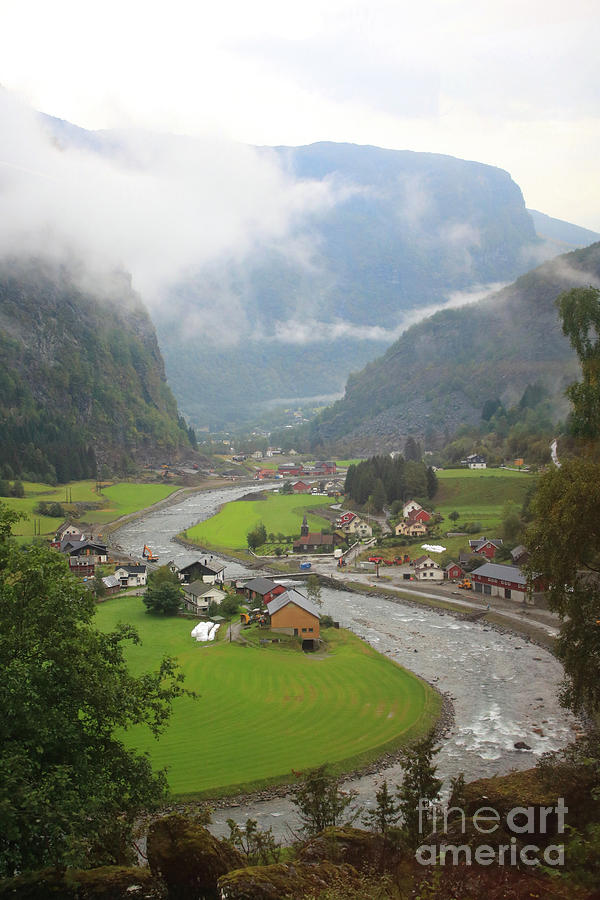 Quaint Fjord Village in Norway - Flam Photograph by Carol Groenen