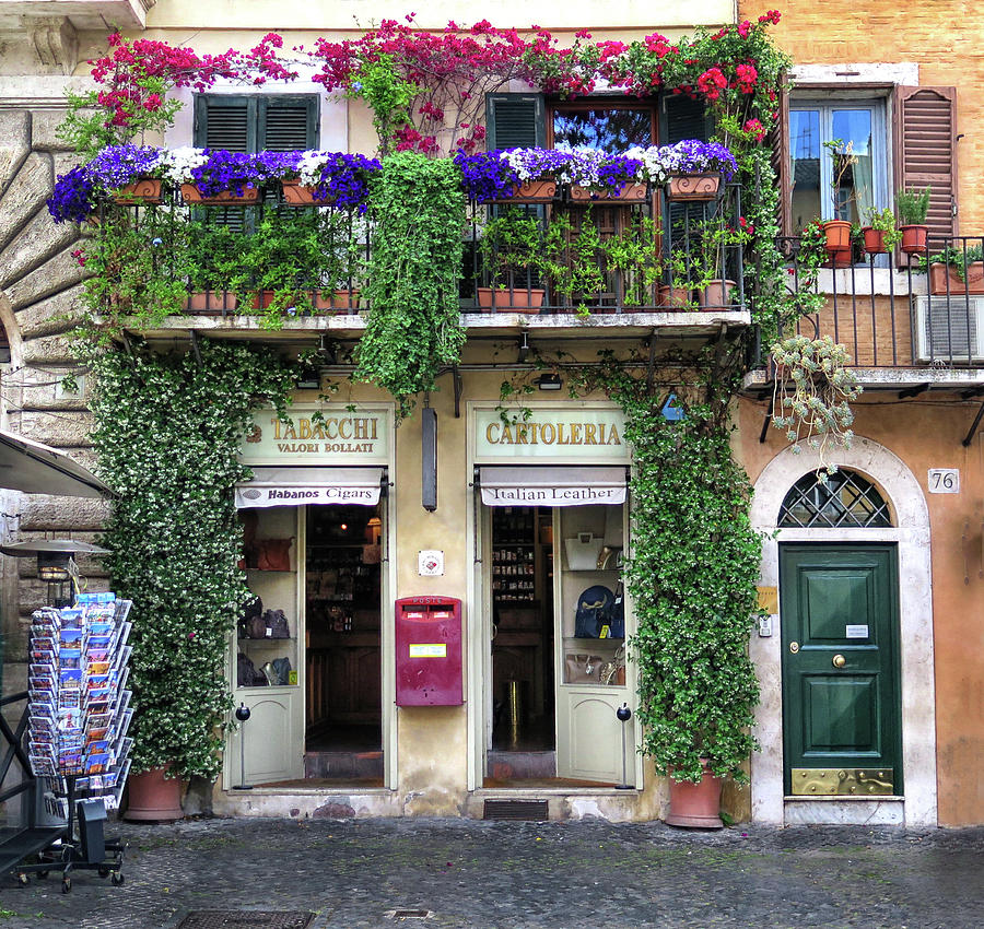 Quaint Shops in Rome Photograph by Dave Mills