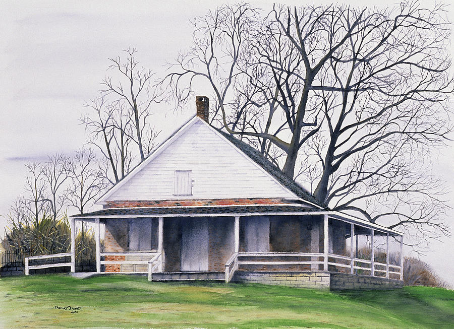 Tree Painting - Pipe Creek Friends Meetinghouse by Tom Dorsz
