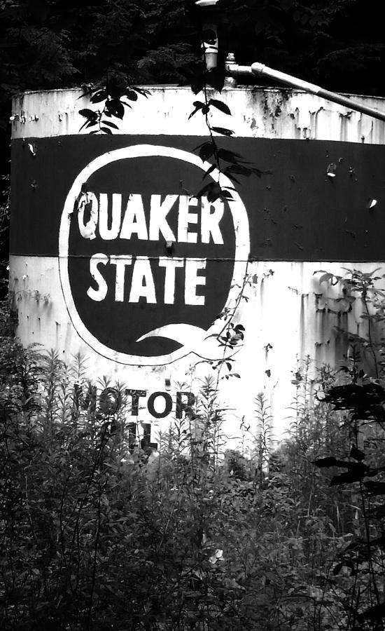 Black And White Photograph - Quaker State by Kimberly  W
