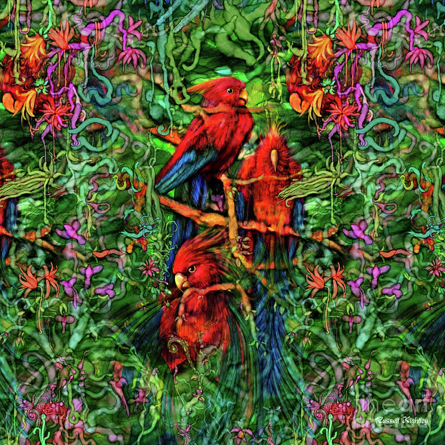 Qualias Parrots Digital Art by Russell Kightley