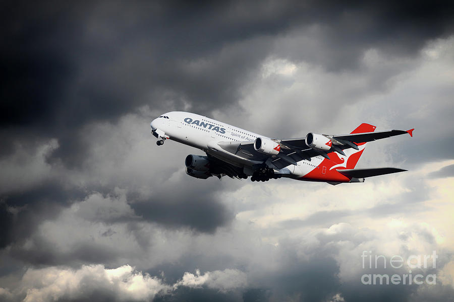Qantas Airbus A380 VH-OQA Digital Art by Airpower Art