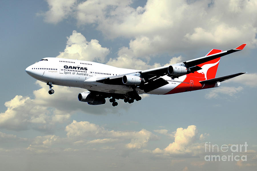 Qantas Boeing 747 Digital Art by Airpower Art