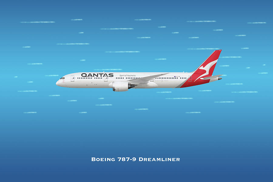 Quantas Boeing 787 Dreamliner Digital Art by Airpower Art