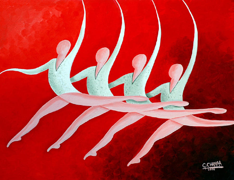 Ballet Painting - Quartet by George Chamaa