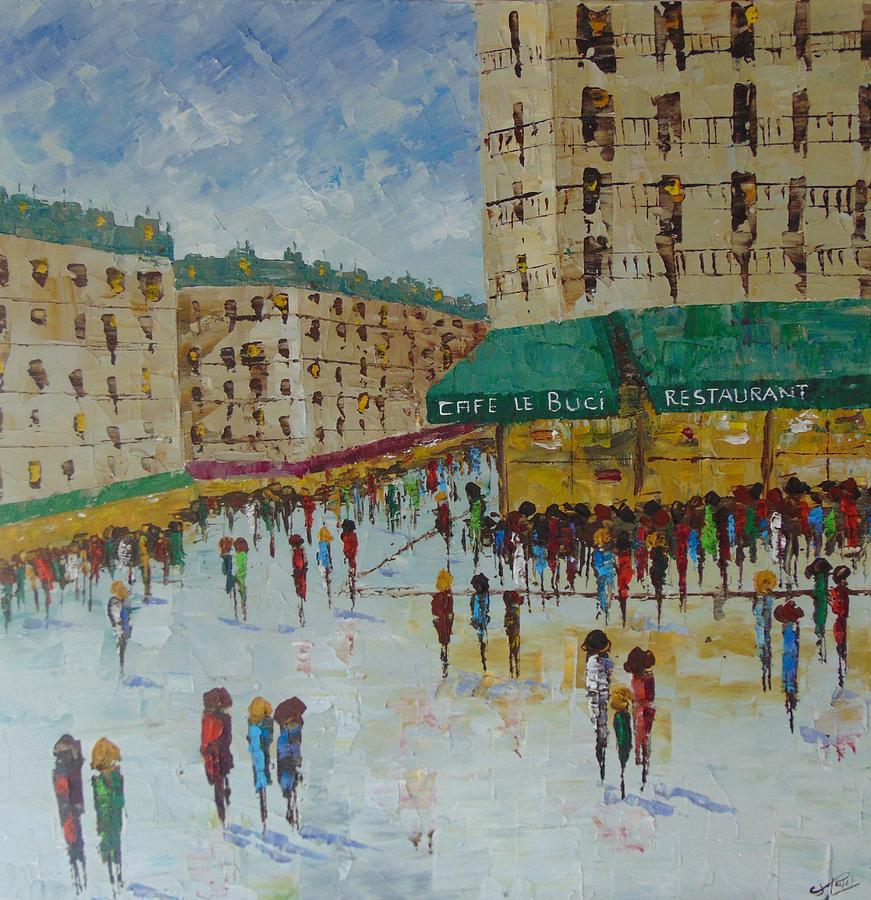 Quartier Latin Paris Painting by Frederic Payet